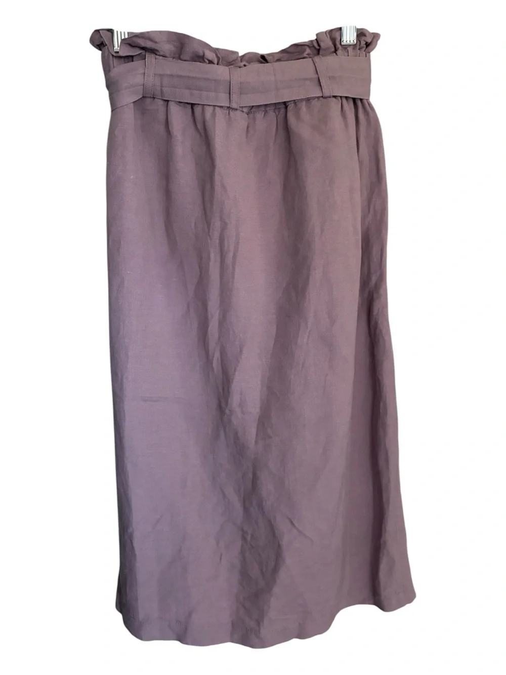 NWT Velvet Heart Mauve Paperbag Coastal Grandma Linen Maxi Skirt Tie Waist Sz S